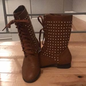 Studded combat boots